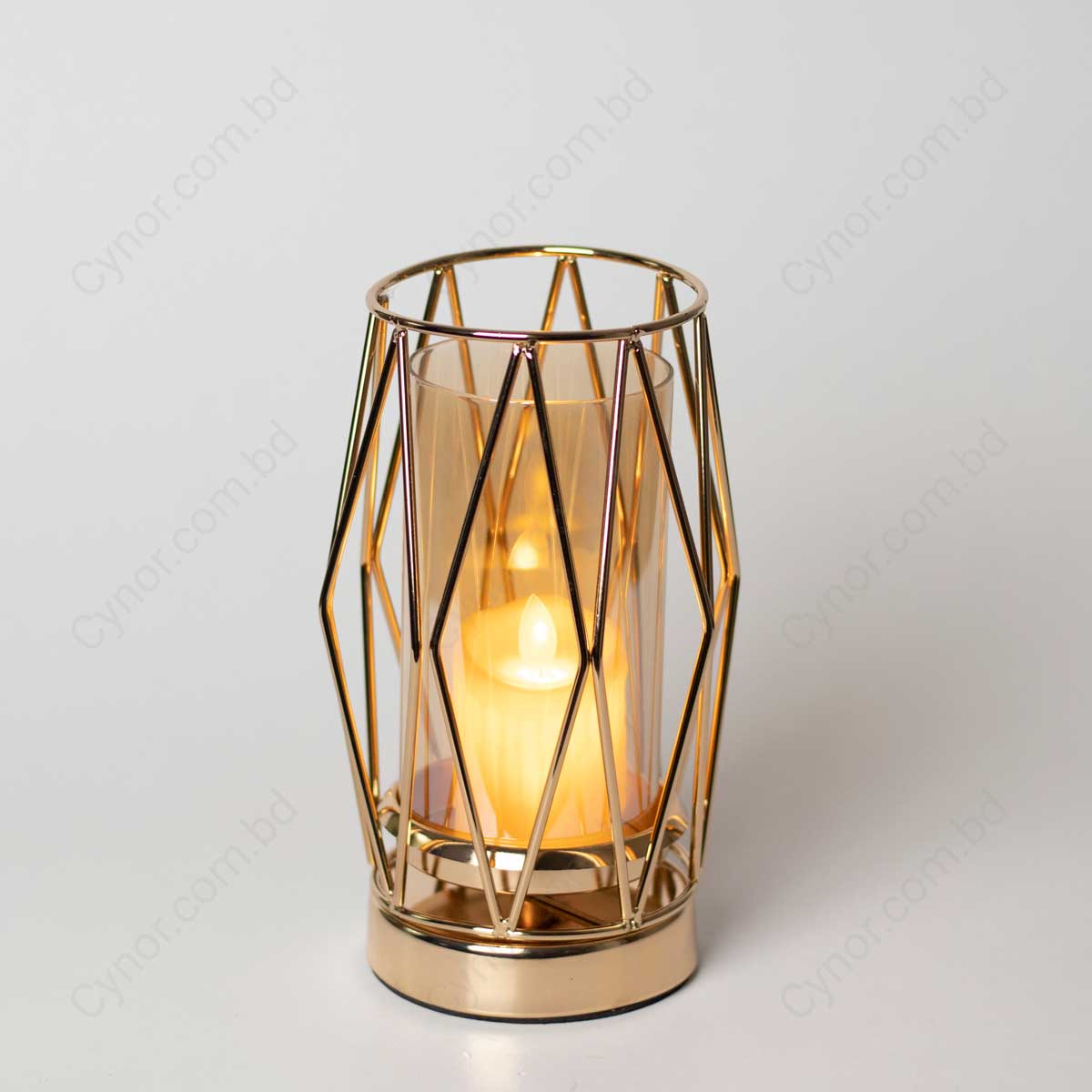 Very HighQuality Cage Style Metal and Glass Candle Holder Cynor