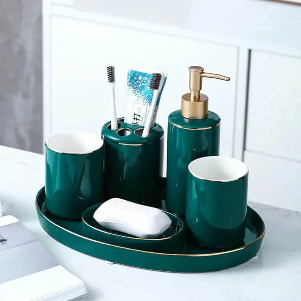 Teal Color Ceramic Bathroom Accessories