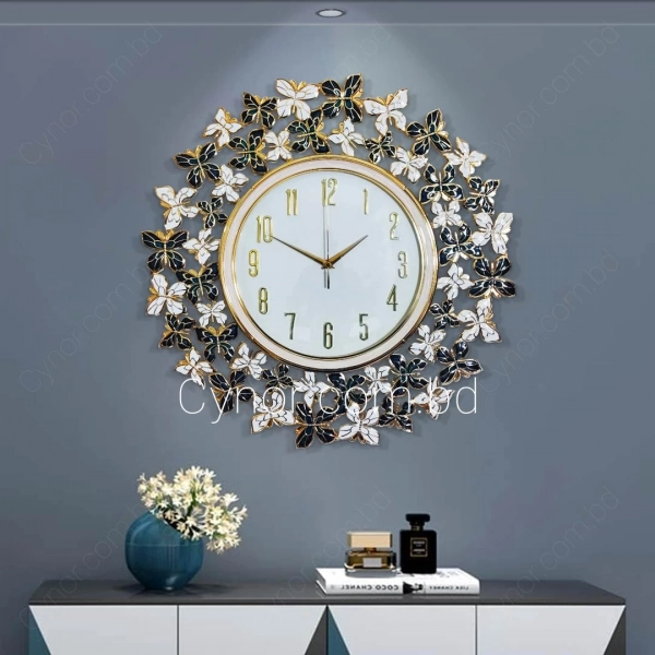 WC87-03-Full Metal Body Butterfly Design Enamel Color Very High Quality Wall Clock (6)