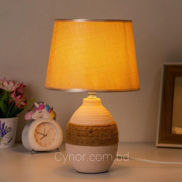 Pink Color Ceramic Body with Cream Color Shade Table Lamp