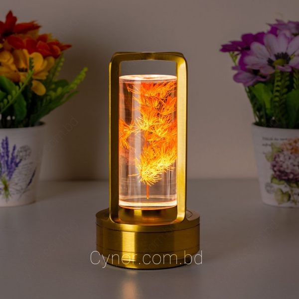 Metal and Glass Design Golden Color Touch Knob 1 in 3 Colors Table Lamp