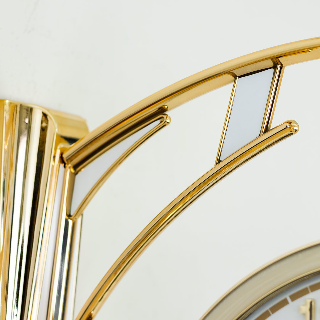 WC247-Cream-Golden, Cream and White Color Fiber Body Double Sided Station Wall Clock (9)