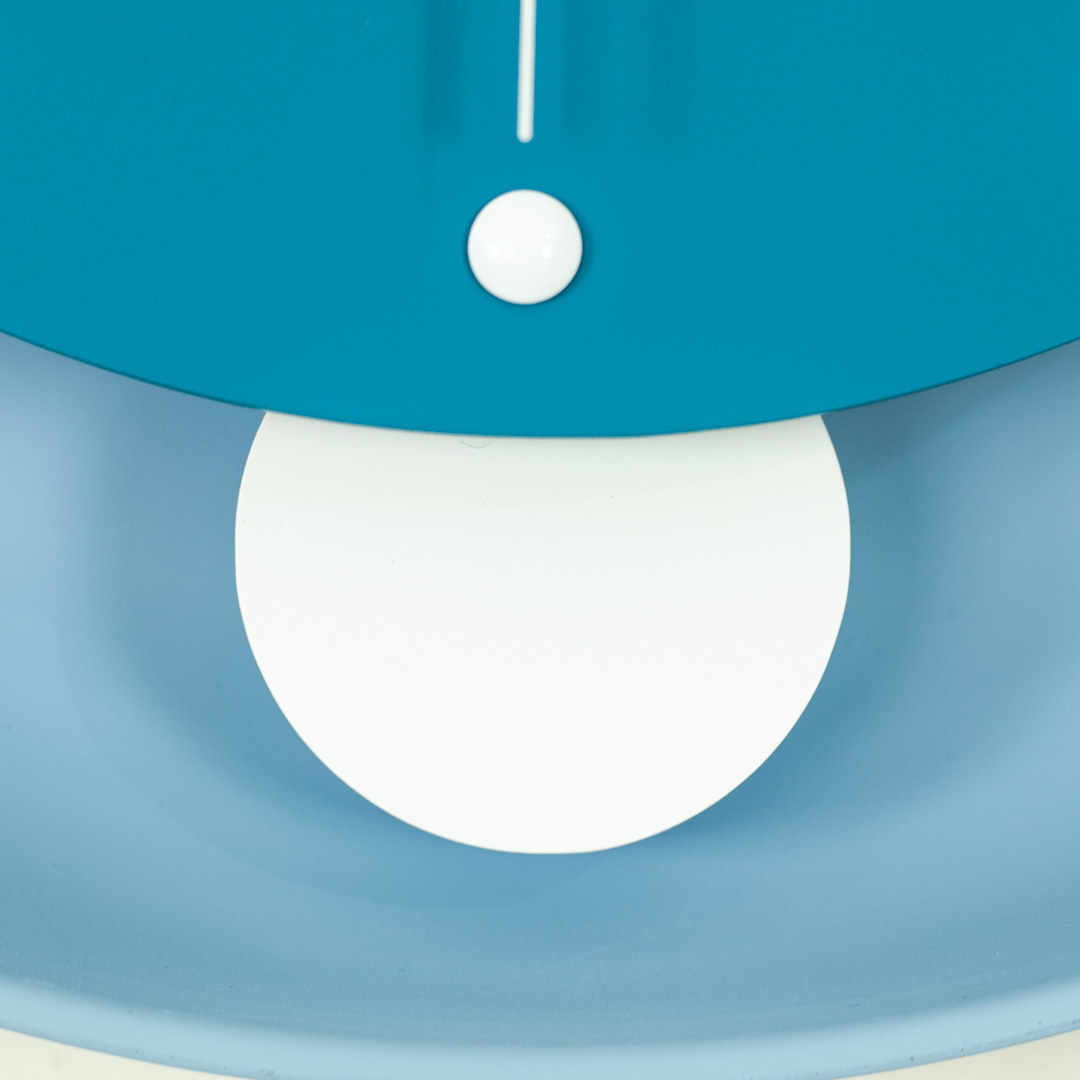 WC585-High Quality Metal and Wooden Body Teal and Light Blue Color Wall Clock with Hourly Ringing Sound (7)
