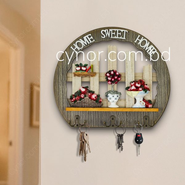 Wooden Body Decorative Design Home Sweet Home Key Holder