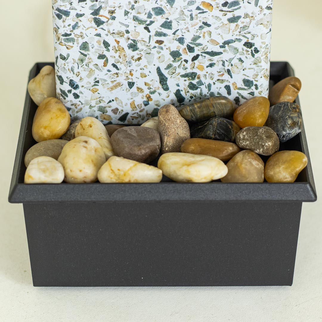 HD241-8-Plastic Body USB-Powered Small Size LED Fountain Feng Shui Tabletop Decor with Decorative Stones (4)