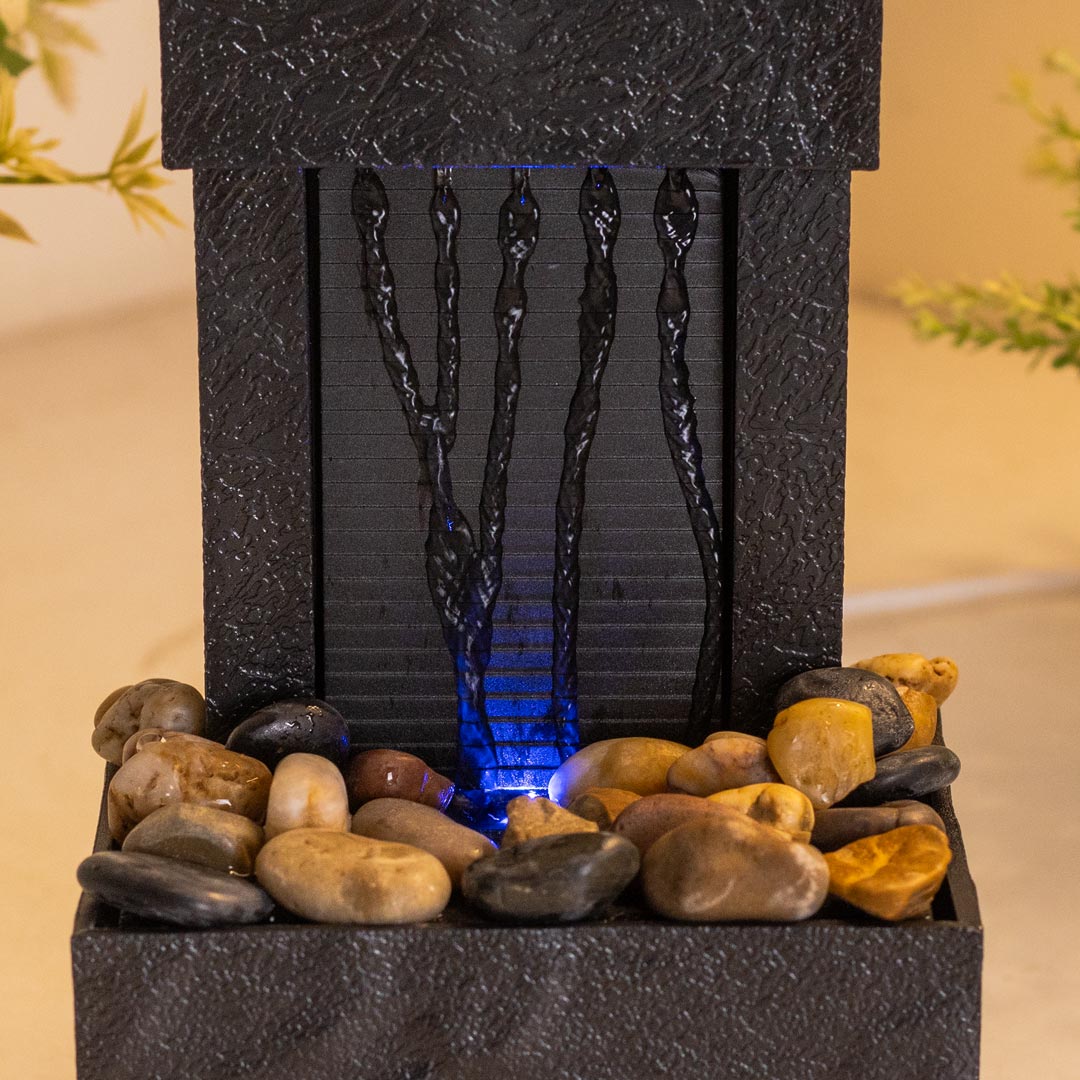 HD241-9-Plastic Body USB-Powered Small Size LED Fountain Feng Shui Tabletop Decor with Decorative Stones (2)