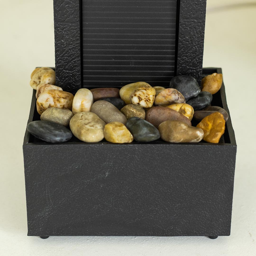 HD241-9-Plastic Body USB-Powered Small Size LED Fountain Feng Shui Tabletop Decor with Decorative Stones (3)