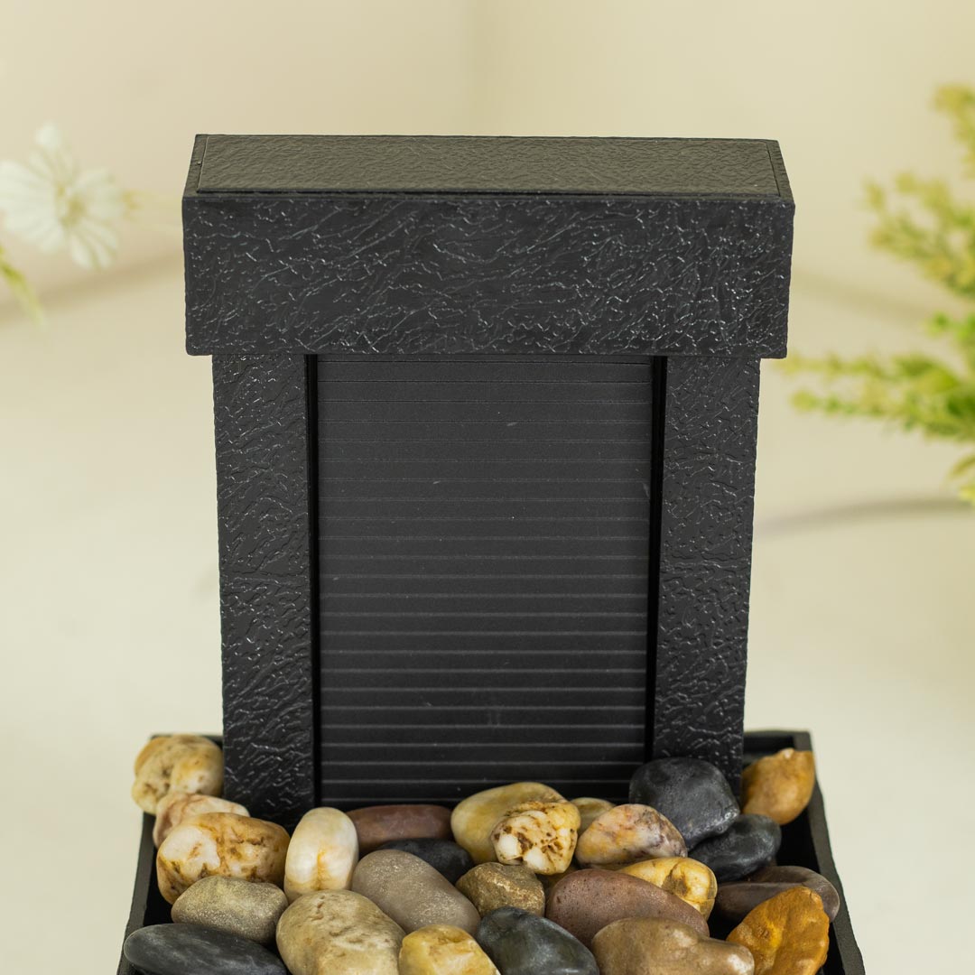 HD241-9-Plastic Body USB-Powered Small Size LED Fountain Feng Shui Tabletop Decor with Decorative Stones (4)