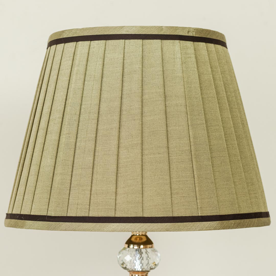 TL366-Golden Color Metal Body Table Lamp with Crystal Design and Beige Color Fabric Shade (3)
