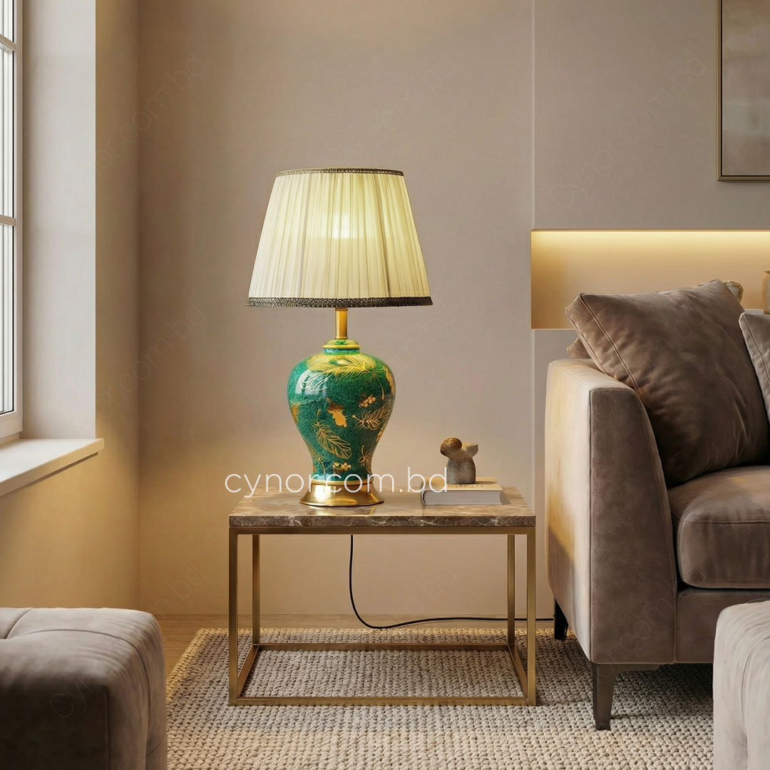 TL374-Green-and-Golden-Color-Ceramic-Body-Lamp-with-Metal-Base-and-Fabric-Shade-(9)