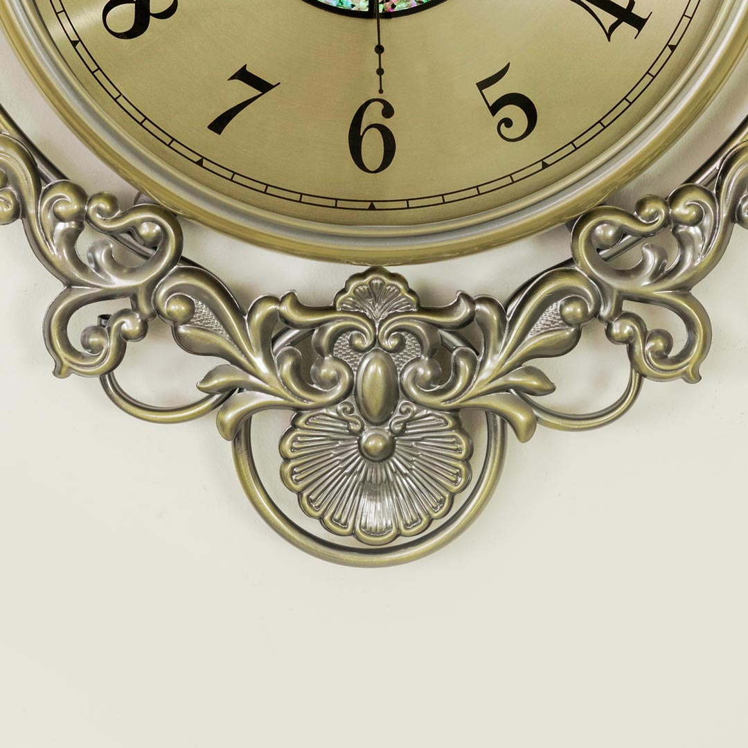 WC696-2-High Quality Full Metal Body Antique Golden Finish Wall Clock with Glass Dial (11)