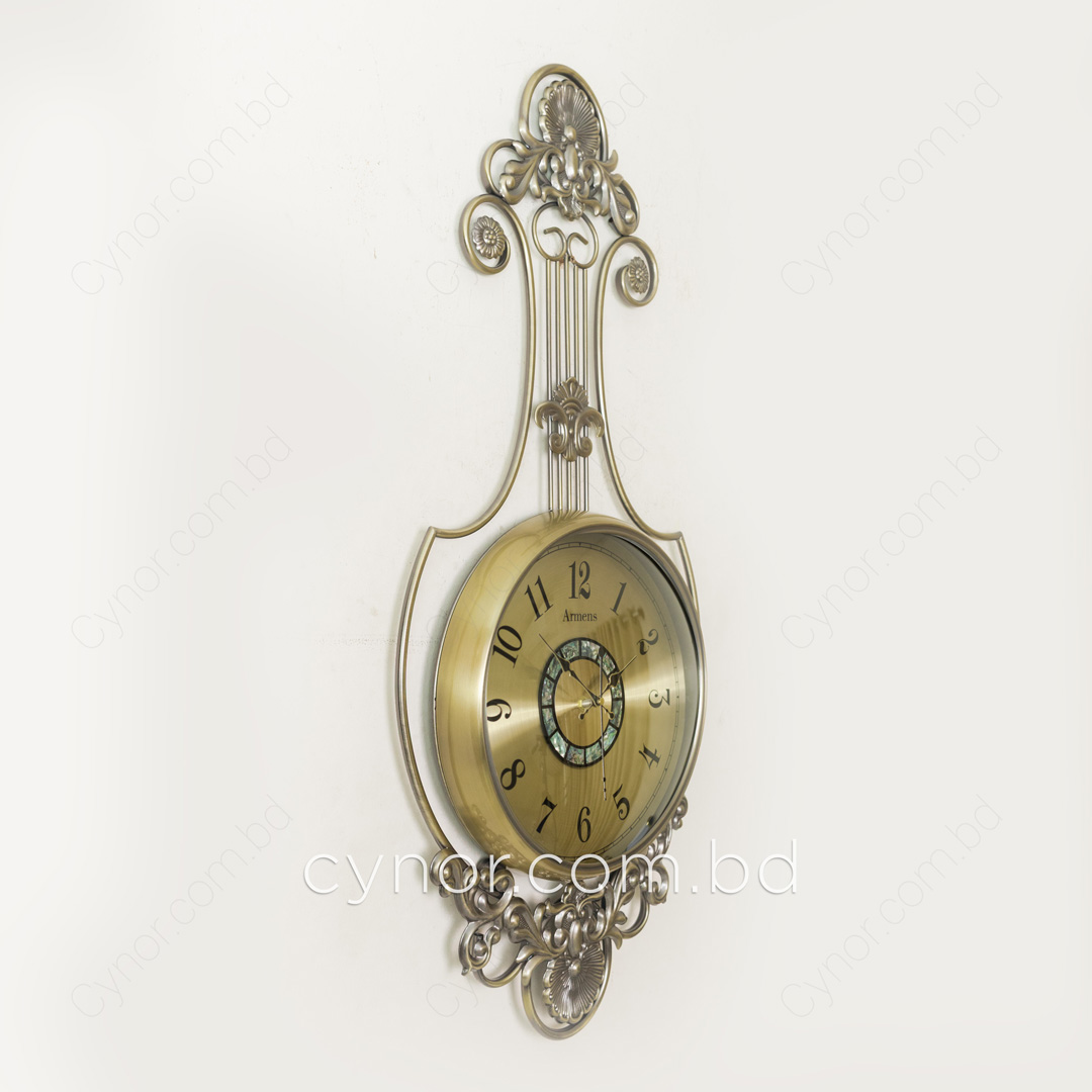 WC696-2-High Quality Full Metal Body Antique Golden Finish Wall Clock with Glass Dial (12)