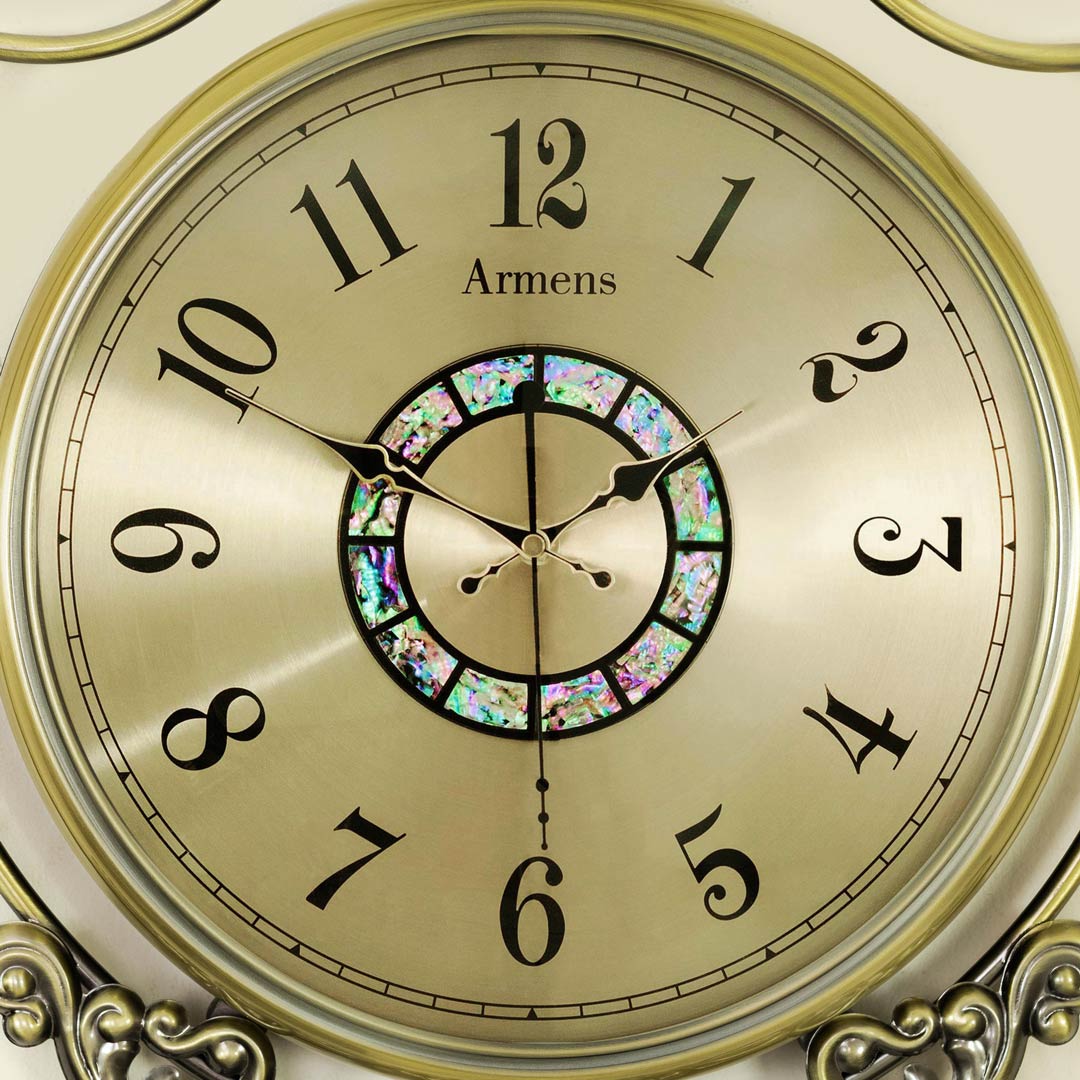 WC696-2-High Quality Full Metal Body Antique Golden Finish Wall Clock with Glass Dial (5)