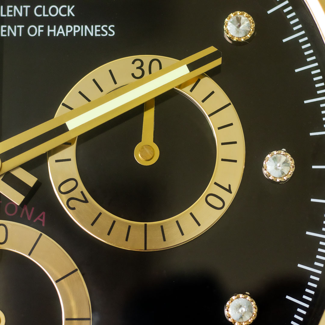 WC711-High Quality Stainless Steel Body with Chronograph Style Glass Dial Pendulum Wall Clock (7)