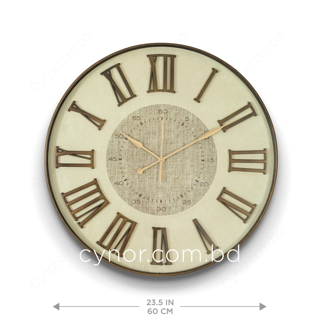 WC714-1-Antique-Style-Wood-and-Cream-Color-Wall-Clock-with-Fiber-Body-Glass-Dial-and-Linen-Texture-Design-(10)