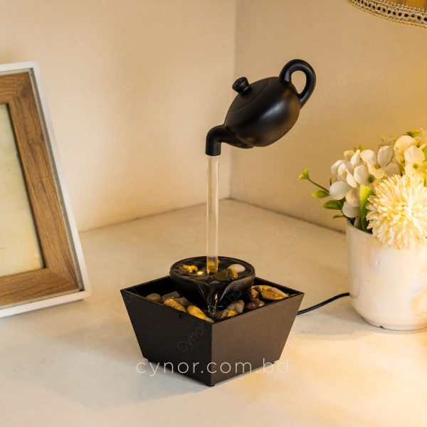 USB Powered LED Feng Shui Tabletop Fountain with Decorative Stones