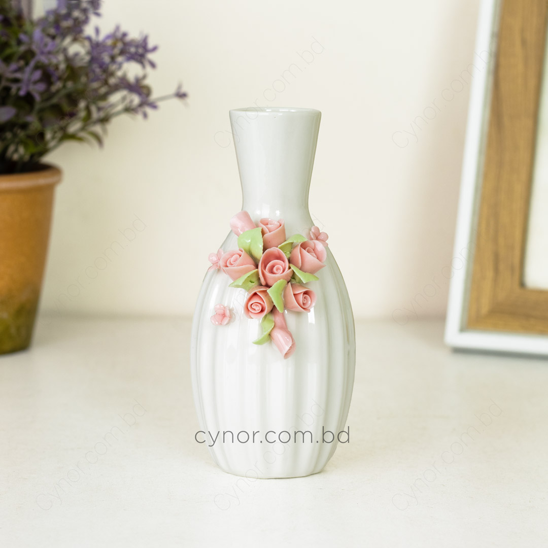 HD242-3-Porcelain Ceramic Vase with Pink Floral Design (2)