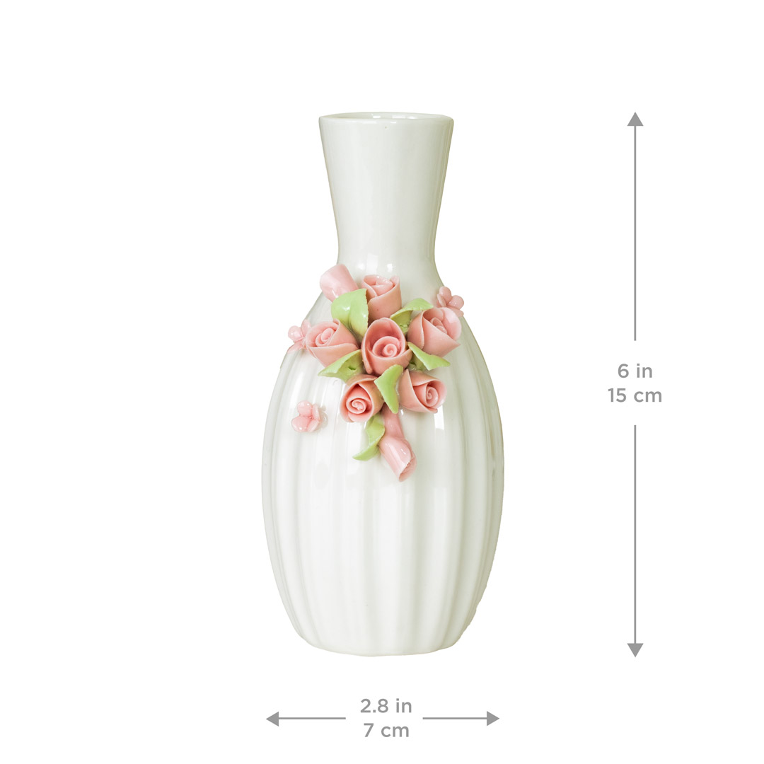 HD242-3-Porcelain Ceramic Vase with Pink Floral Design (3)