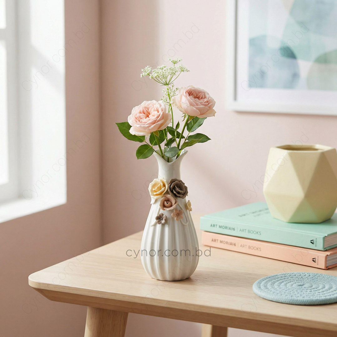 HD242-5-Porcelain Vase with Floral Ceramic Design (1)