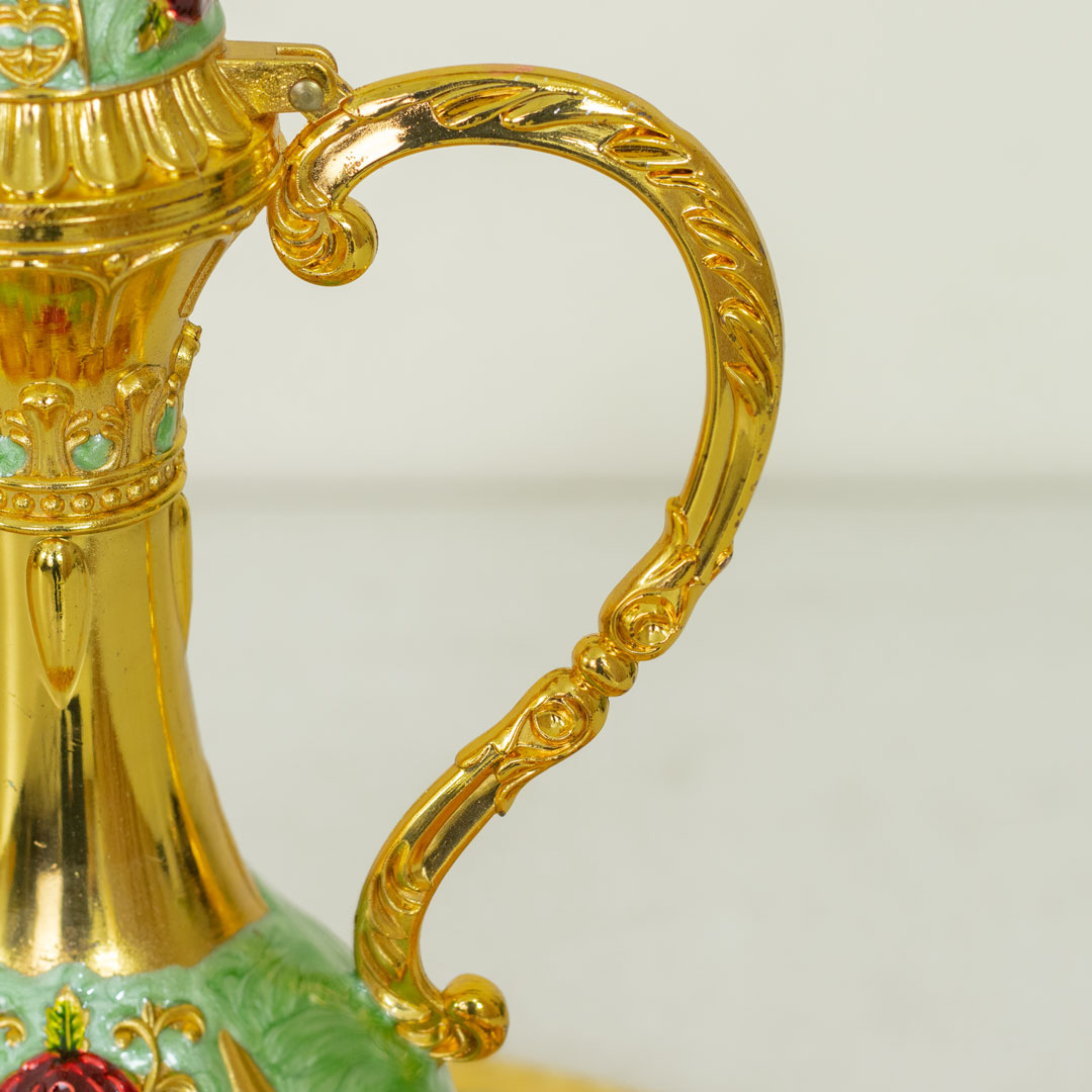 KC173-Mint-Traditional Surai Set Golden Mint SS Metal 6 Cups 1 Jug 1 Tray (4)