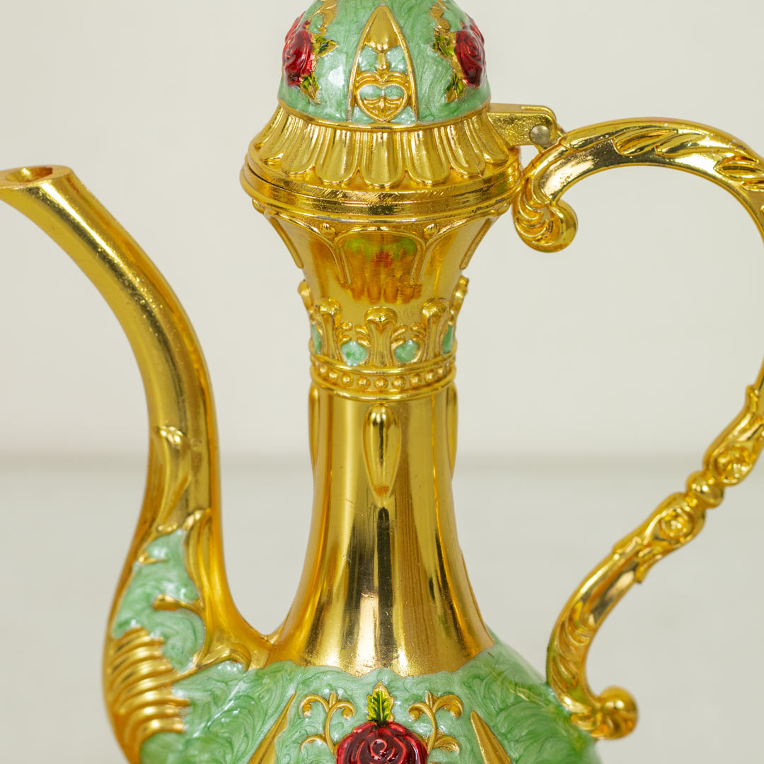 KC173-Mint-Traditional Surai Set Golden Mint SS Metal 6 Cups 1 Jug 1 Tray (6)