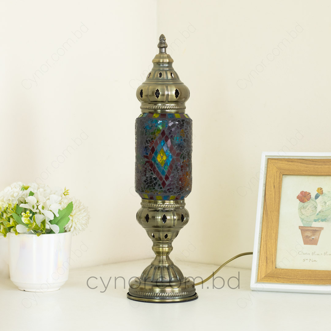 TL353-4-Multicolor Turkish Mosaic Table Lamp with Metal Body and Glass Stones (2)