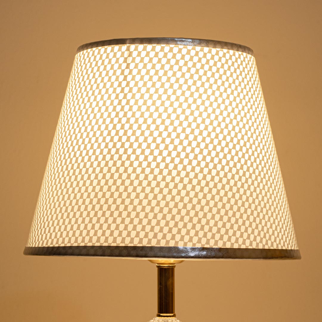 TL377-1-Metal Body Acrylic and Crystal Design Golden Table Lamp White Texture Plastic Shade (6)