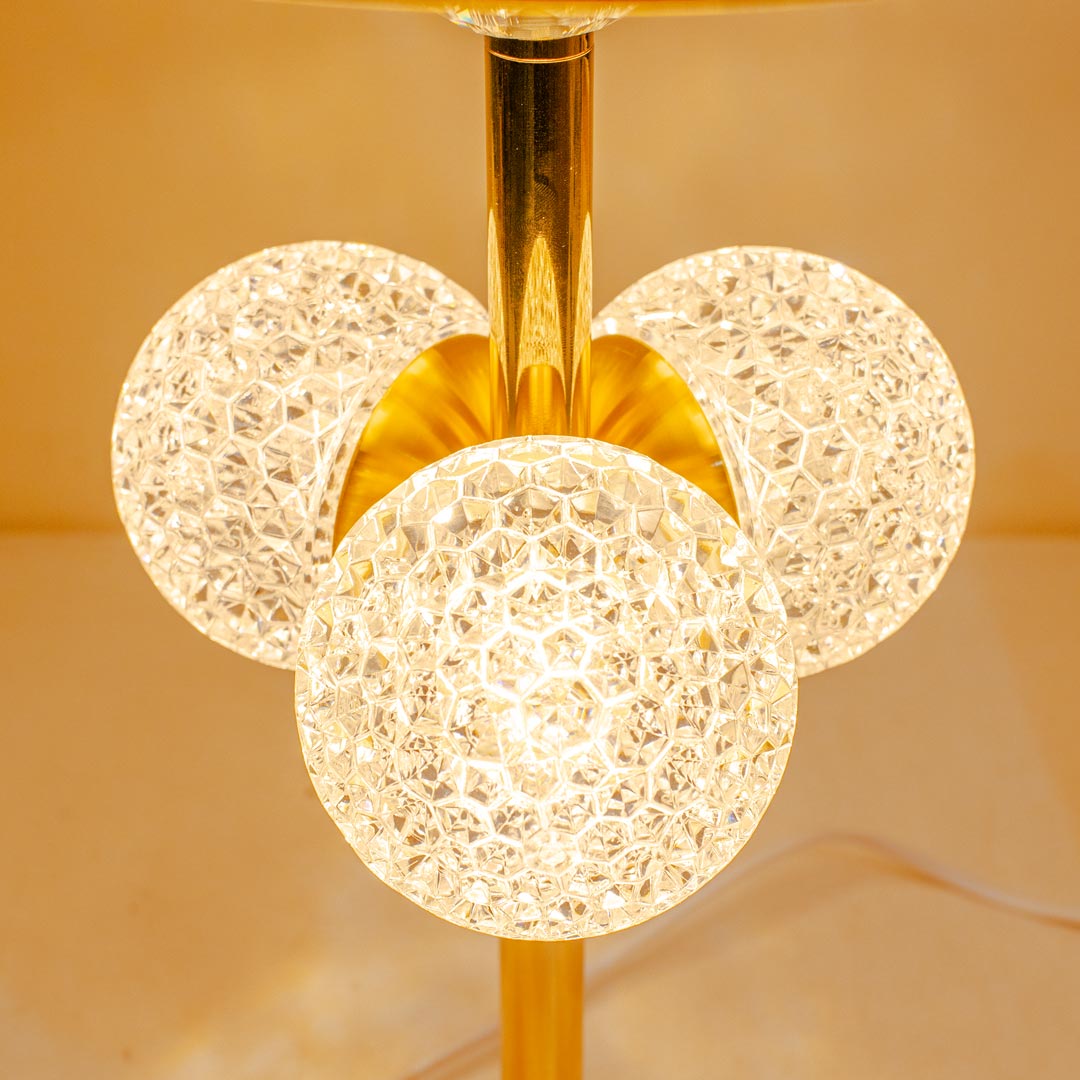 TL380-1-Golden Metal Table Lamp with Crystal Design and Decorated Cream Plastic Shade (5)