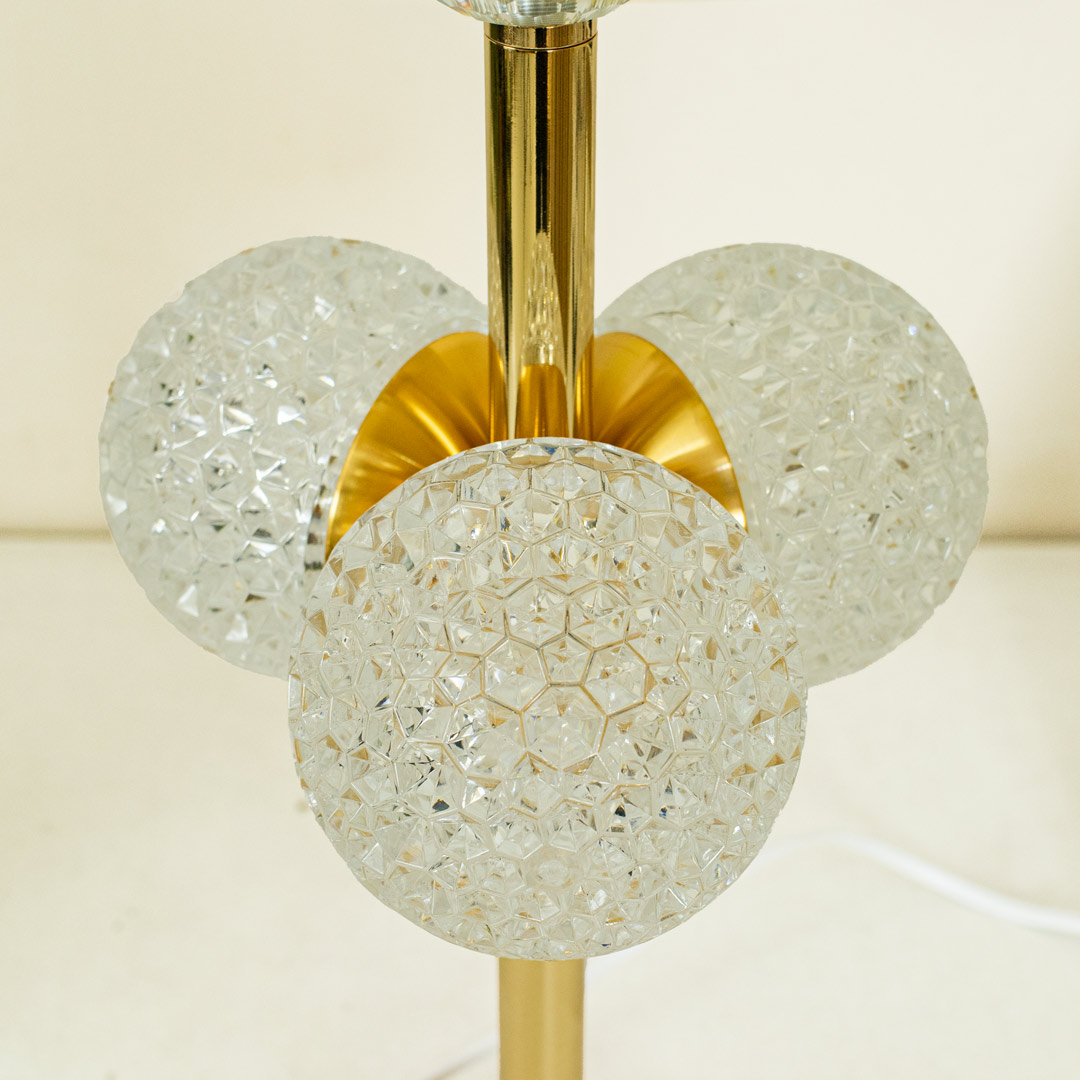 TL380-1-Golden Metal Table Lamp with Crystal Design and Decorated Cream Plastic Shade (6)