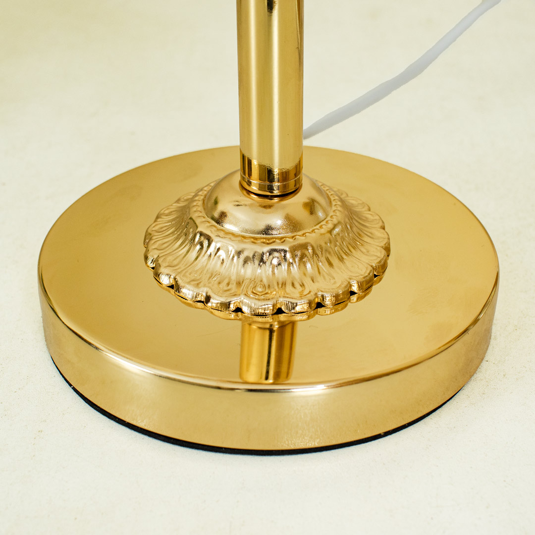 TL380-1-Golden Metal Table Lamp with Crystal Design and Decorated Cream Plastic Shade (7)