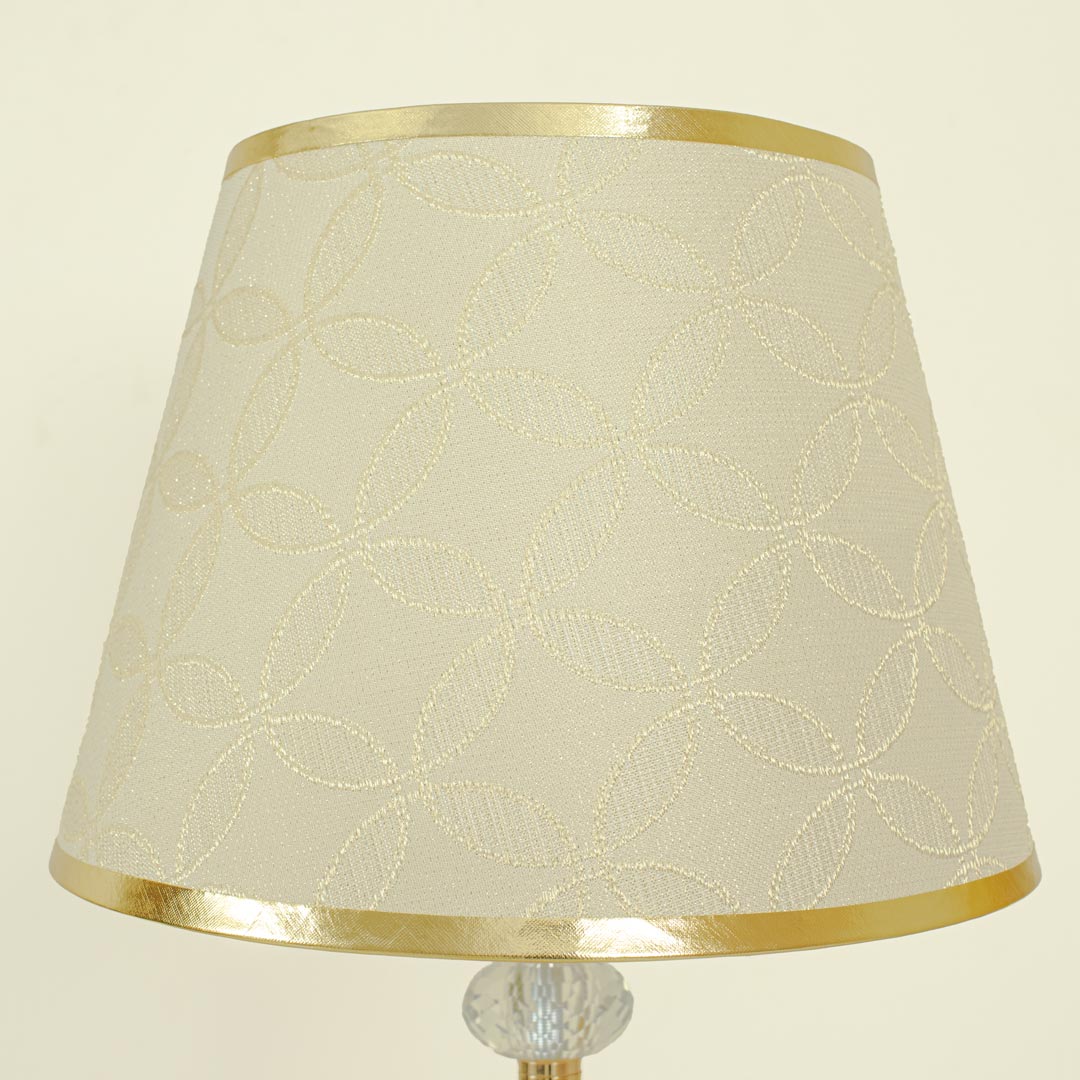 TL380-1-Golden Metal Table Lamp with Crystal Design and Decorated Cream Plastic Shade (8)