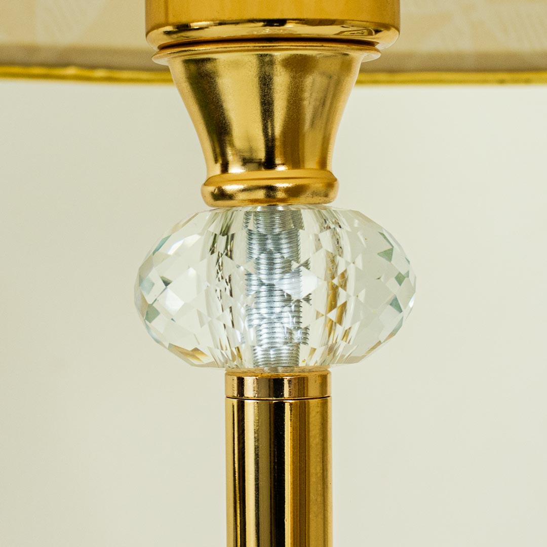 TL380-1-Golden Metal Table Lamp with Crystal Design and Decorated Cream Plastic Shade (9)