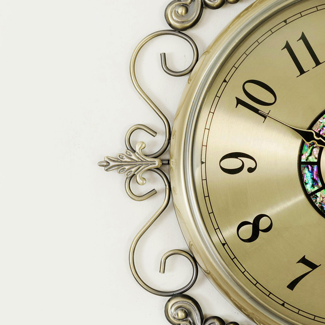 WC681-Golden-Dial-Premium Antique Golden Finish Wall Clock with Metal Body and Glass Dial (7)