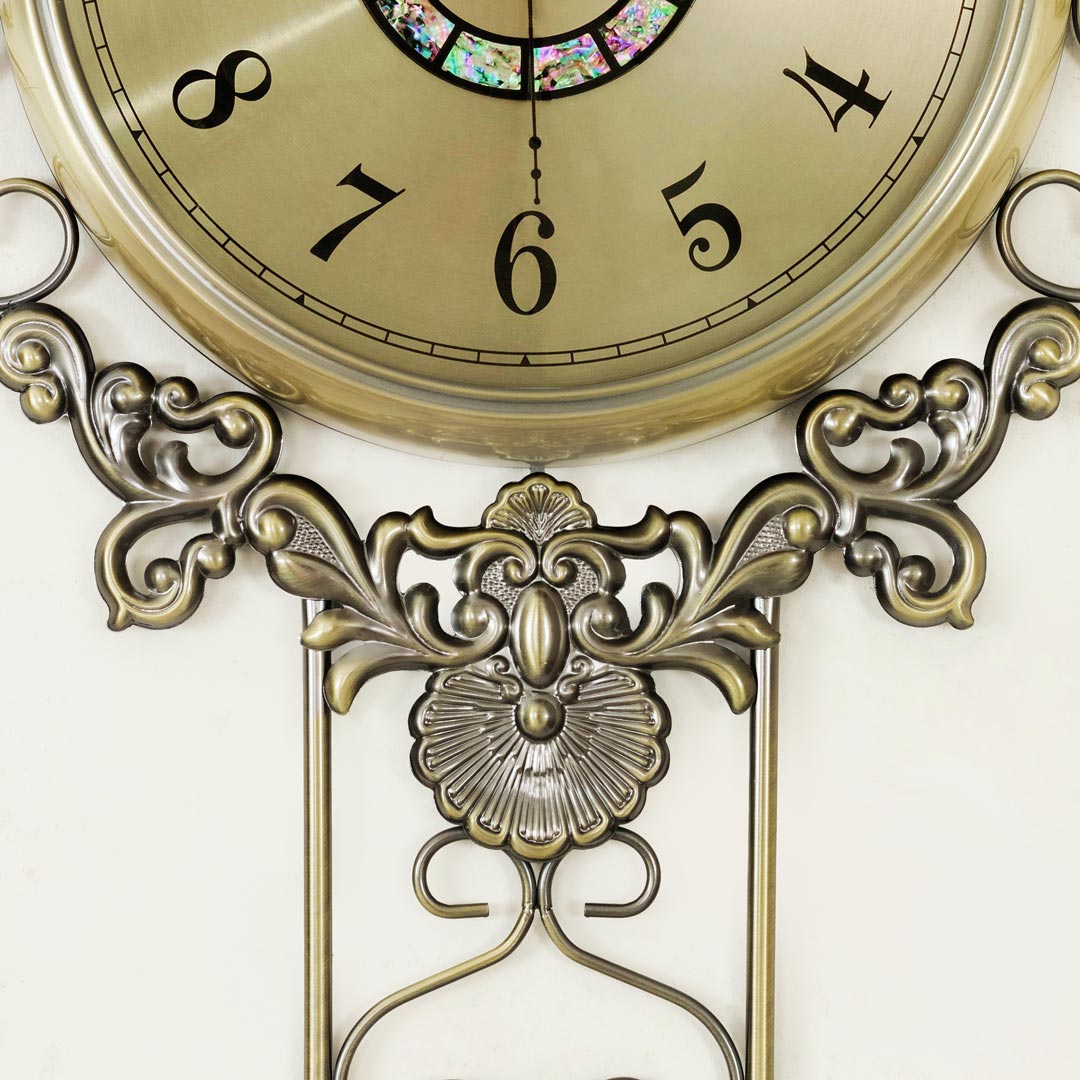 WC681-Golden-Dial-Premium Antique Golden Finish Wall Clock with Metal Body and Glass Dial (8)