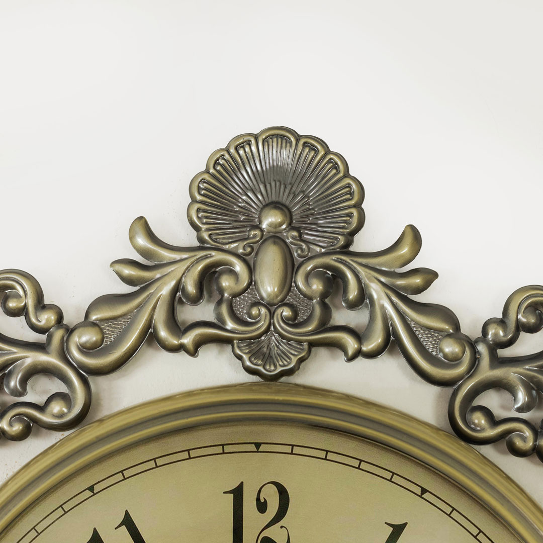 WC682-Golden-Dial-Premium Wall Clock with Antique Golden Finish Metal Body and Glass Dial (4)