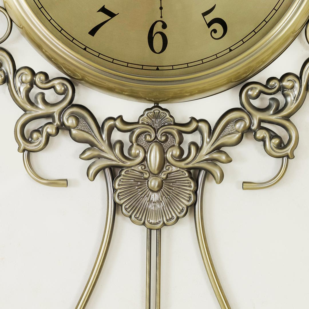 WC682-Golden-Dial-Premium Wall Clock with Antique Golden Finish Metal Body and Glass Dial (6)