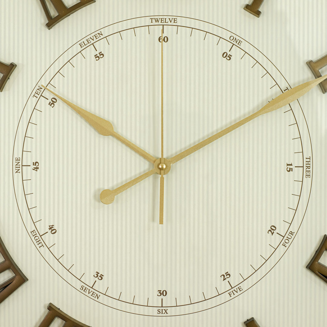 WC714-3-Antique Style Wood and Cream Color Wall Clock with Fiber Body Glass Dial Texture Design (5)