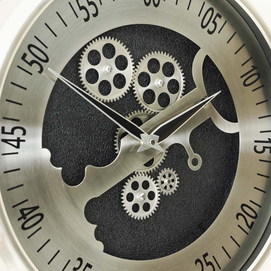 WC716-2-Luxury Antique Silver Mechanical Gear Quartz Wall Clock High Quality Metal Finish Glass Dial (7)