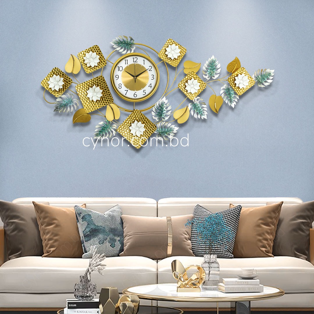 WC724-Decorative-Glossy-Aquatic-Wall-Clock-Stainless-Steel-Golden-Green-Silver-(12)