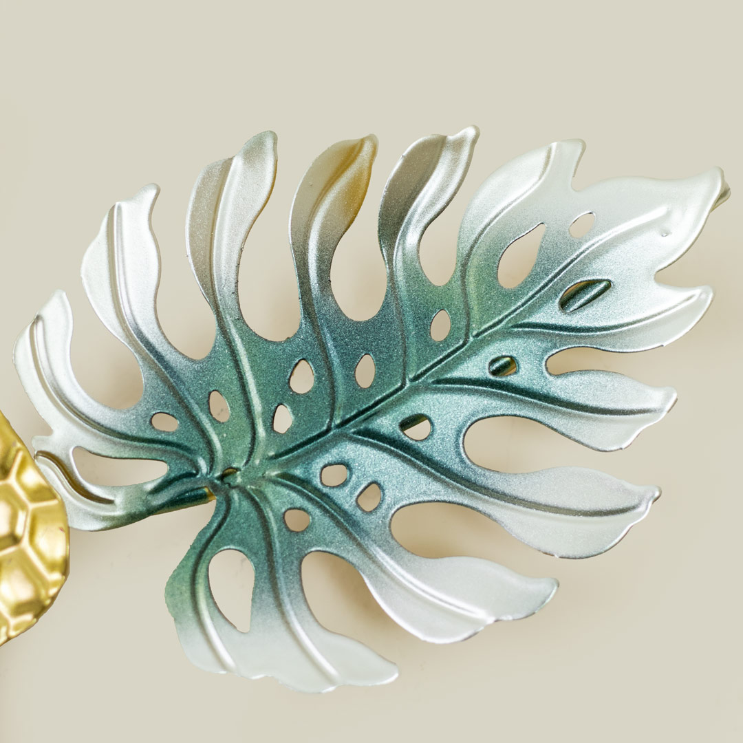 WC724-Decorative Glossy Aquatic Wall Clock Stainless Steel Golden Green Silver (6)
