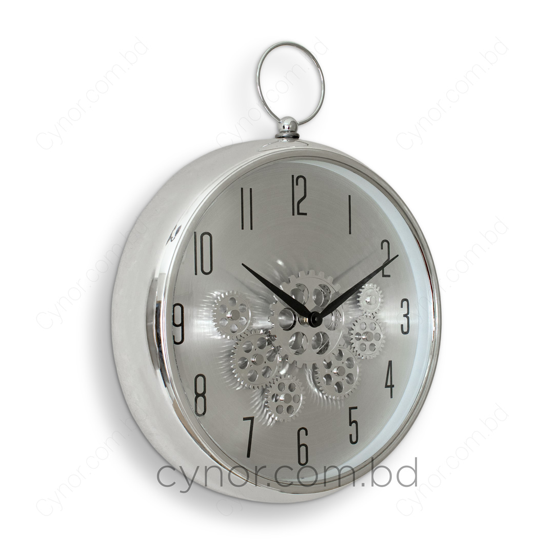 WC725-Silver-2-Moving Mechanical Gear Quartz Wall Clock Silver Color Fiber and Glass Made (4)
