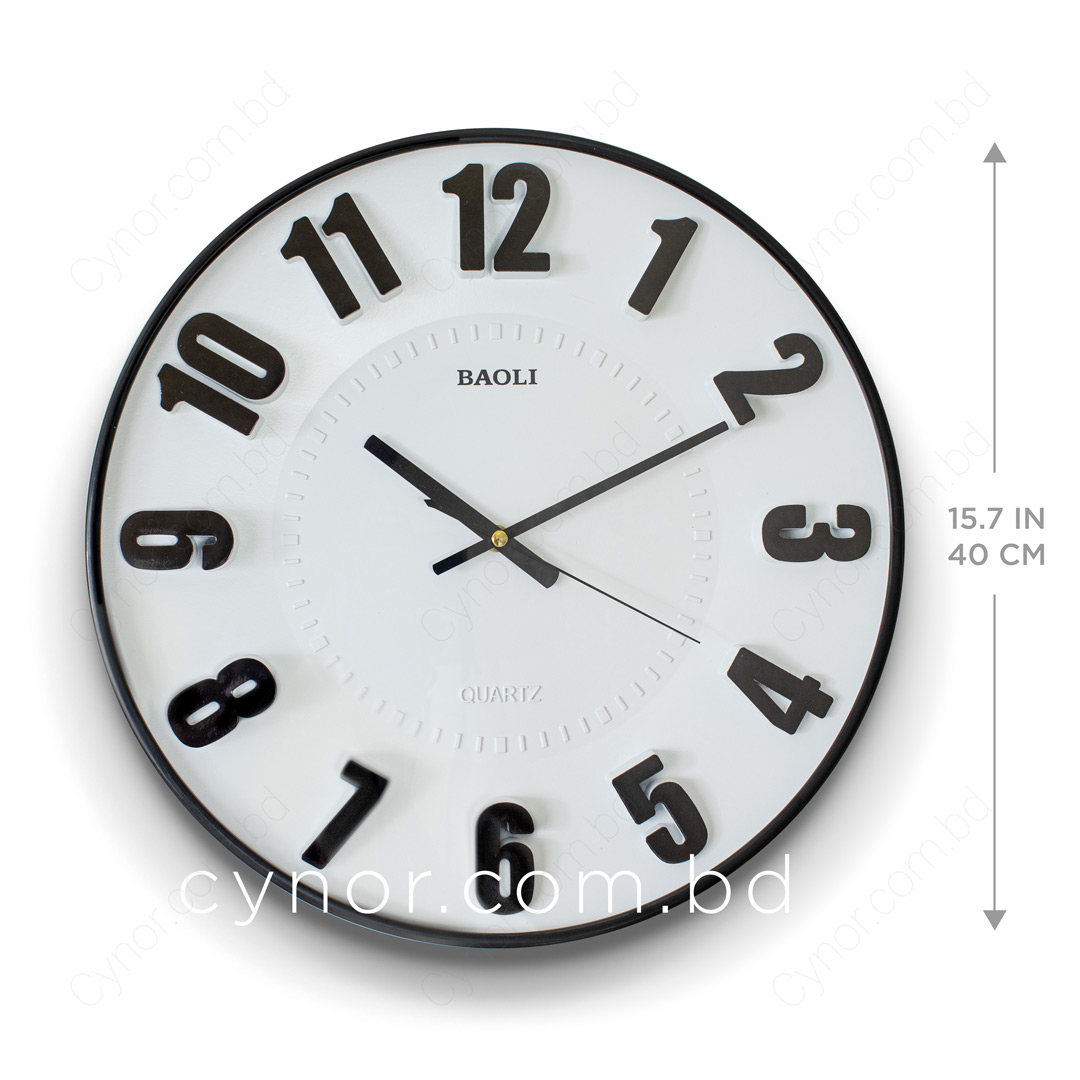 WC732-Modern Aesthetic Wall Clock Black Fiber Frame Glass Dial (3)