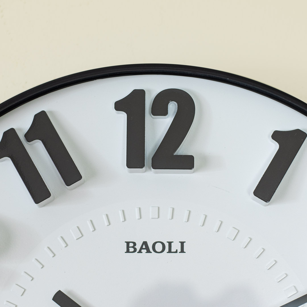 WC732-Modern Aesthetic Wall Clock Black Fiber Frame Glass Dial (6)