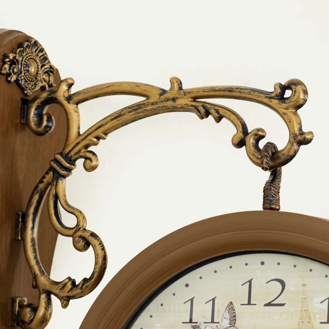 WC733-2-Vintage Style Double Sided Station Wall Clock Fiber Body Glass Dial (6)