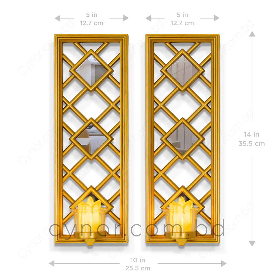 CH132-1-Decorative Golden Wall Hanging Candle Holders Set with Glass Cups (2)
