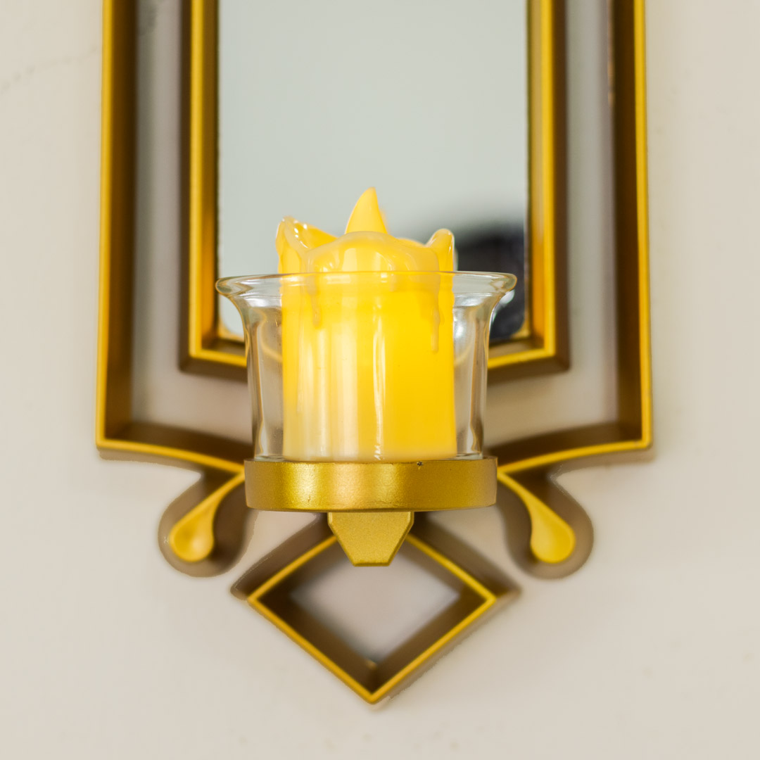 CH132-2-Decorative Mirror Design Gold Wall Candle Holders Set with Glass Cups (6)