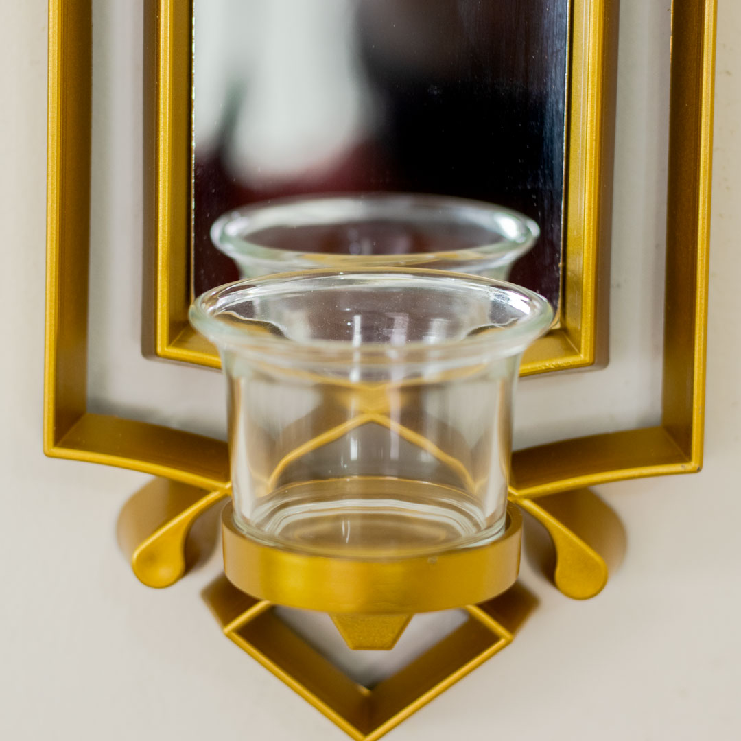 CH132-2-Decorative Mirror Design Gold Wall Candle Holders Set with Glass Cups (8)
