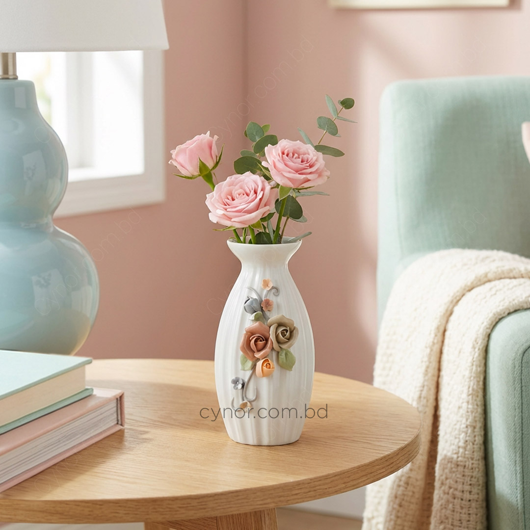 HD243-1-Porcelain Vase with Floral Ceramic Design (1)