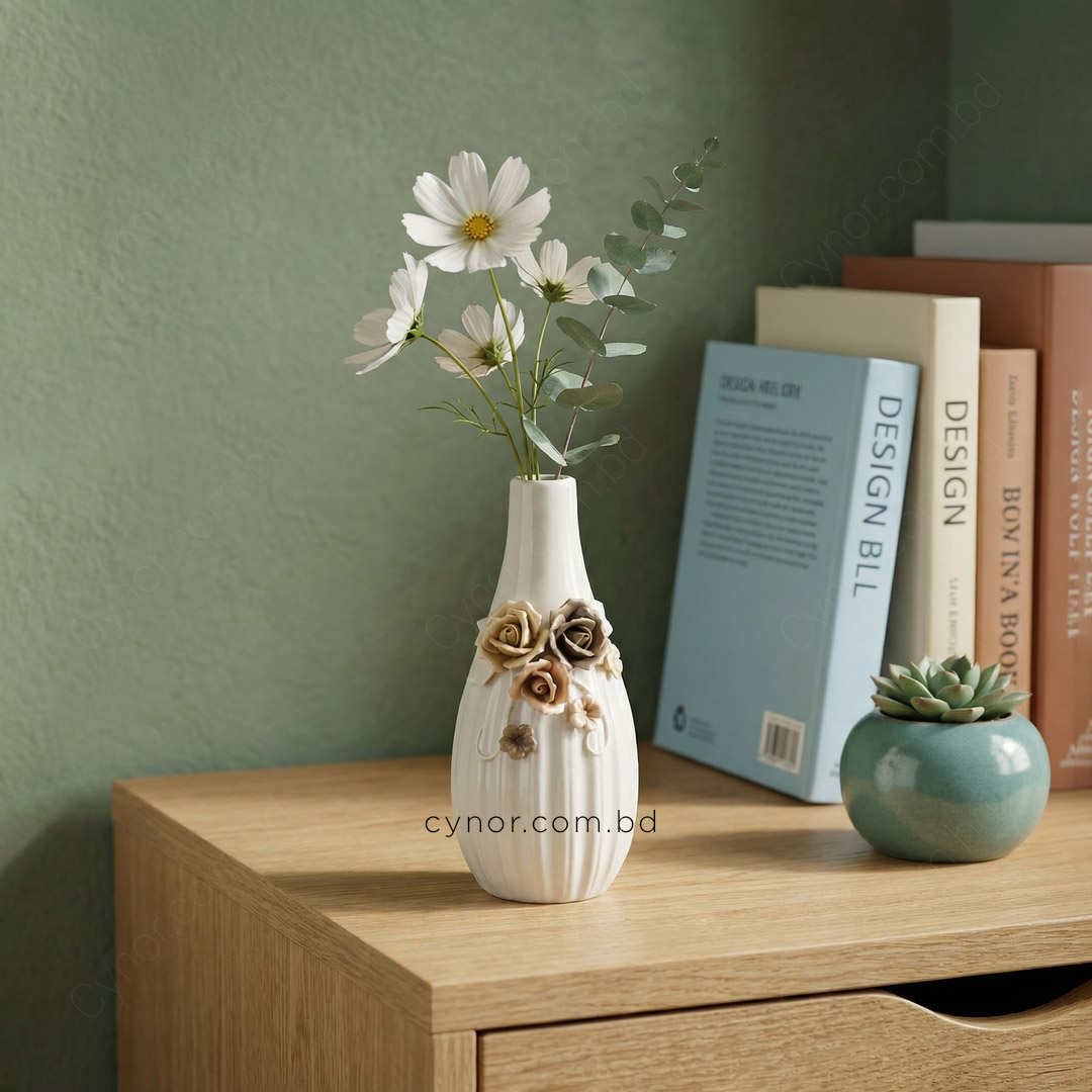 HD244-3-Ceramic Porcelain Vase with Floral Design (1)