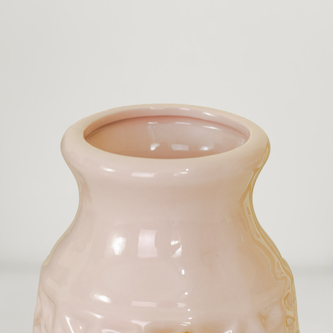 HD249-Pink-Ceramic Porcelain Pink Vase White Floral Design (5)